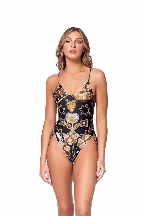 Ola Azul Avery Tribal One Piece front