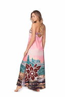 Ola Azul Celeste Desert Maxi Dress back