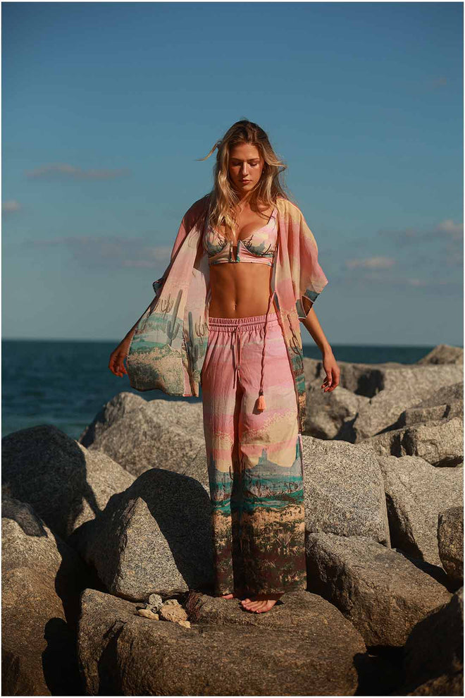 Ola Azul Kira Desert Kimono