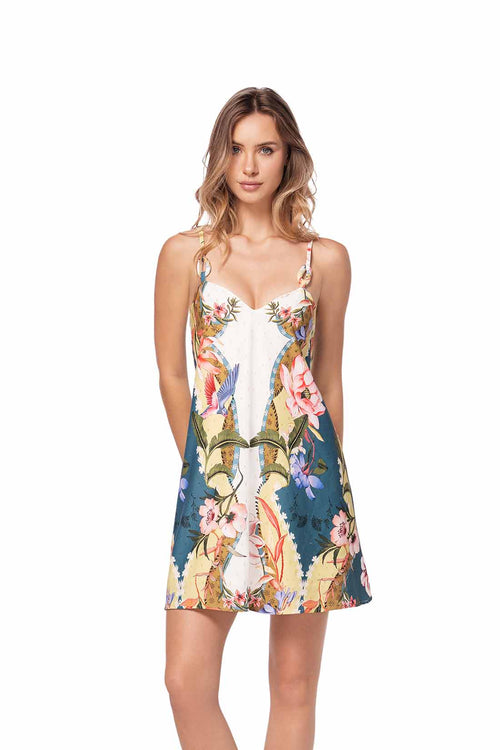 Ola Azul Liah Garden Mini Dress front