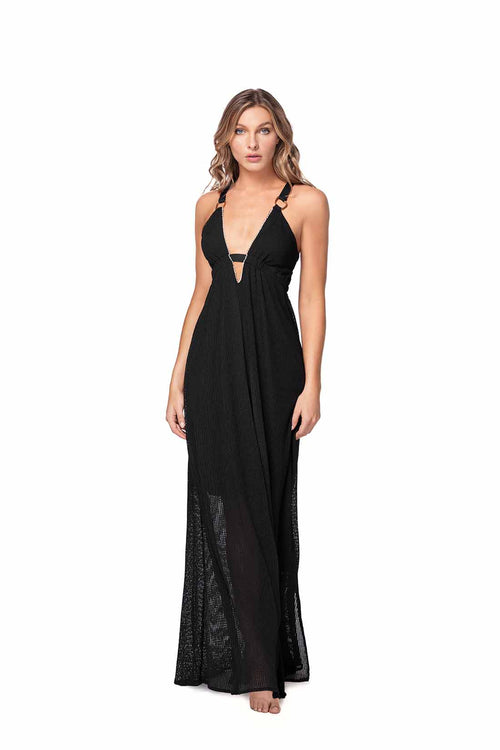Ola Azul Lilly Ash Maxi Dress front