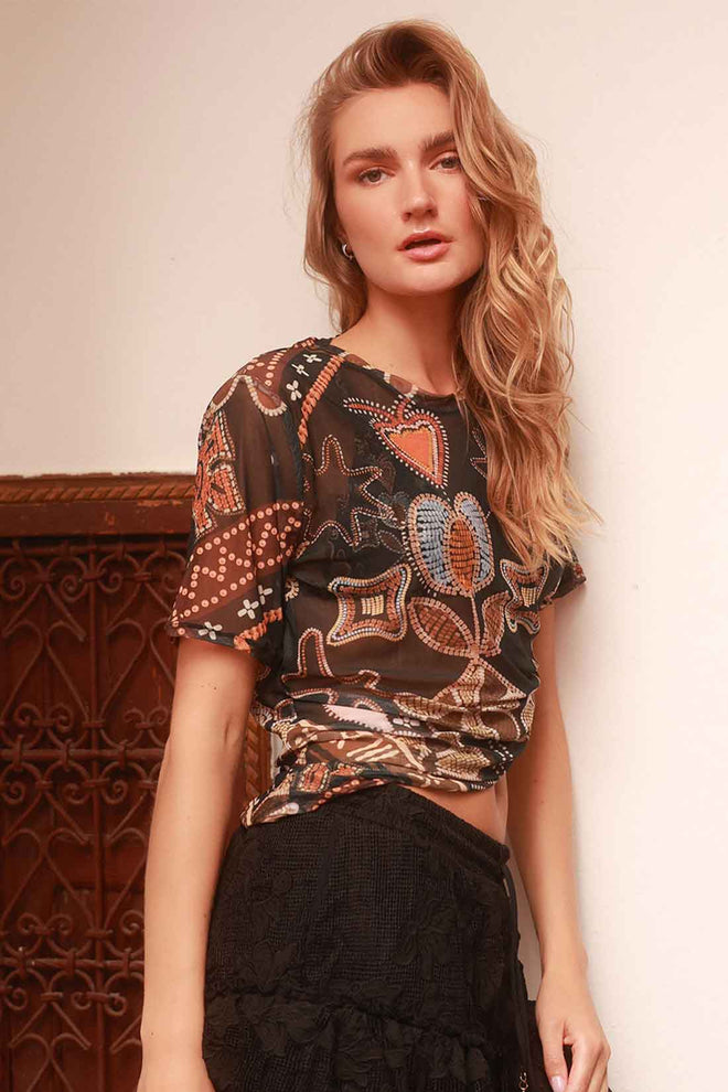 Ola Azul Tiff Tribal Shirt