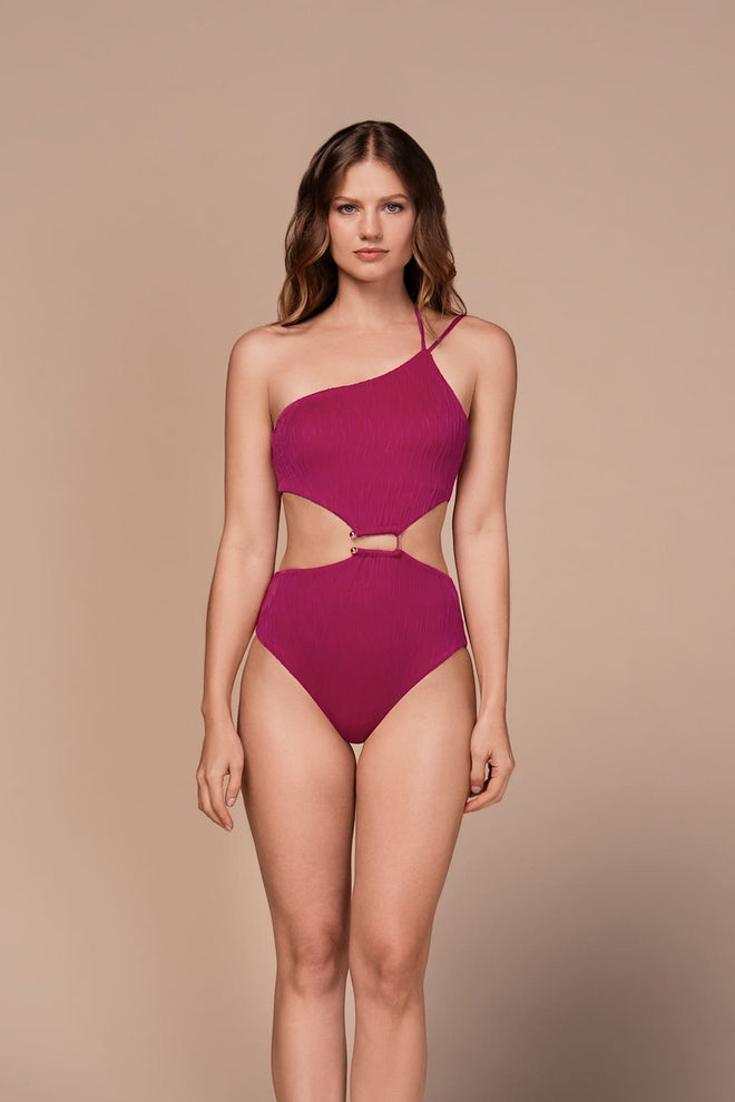 Ola Azul Virginia Cerise One Piece front