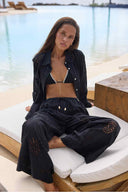 Black Ocean Eyelet Pants Set