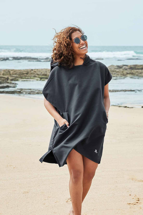 Dock and Bay Classic Fuji Black Hooded Towel