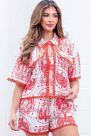 Palm Print Shorts Set front