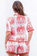 Palm Print Shorts Set back