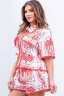 Palm Print Shorts Set side