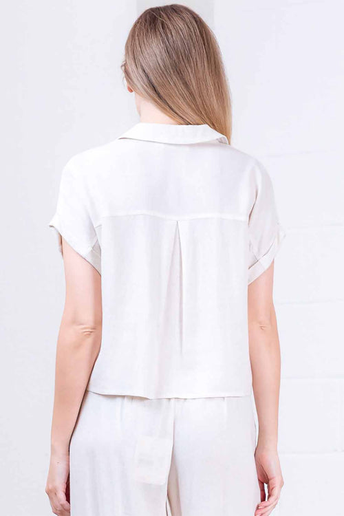 Taupe Collared Pants Set back