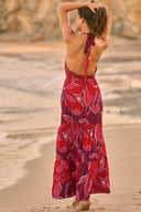 Maaji Red Foliage Dreamy Long Dress back