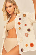 Maaji Limited Edition Cream Crochet Jaydee Shirt detail