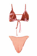 Maaji Darkred Palms Arabelle Midi Bikini Set reversible back