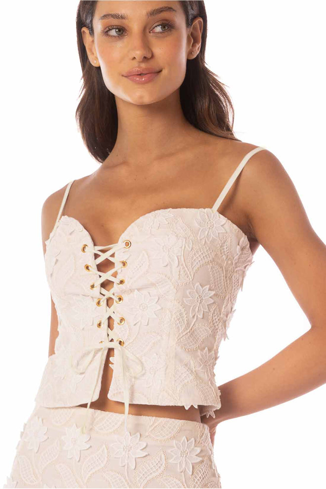 Maaji Frosted Lace Lester Top front