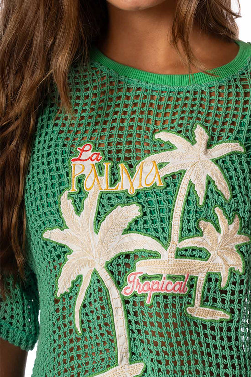 Maaji Tropical Green Cotta T Shirt details