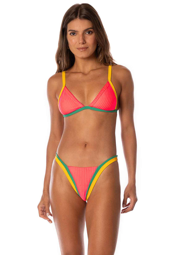Maaji Flame Coral Rewind Trinity Bikini Set