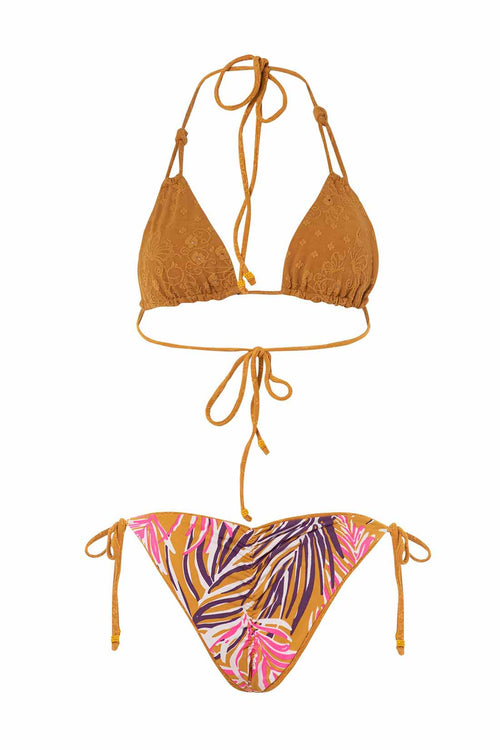 Maaji Caramel Brown Nyla Sunning Bikini Set reversible