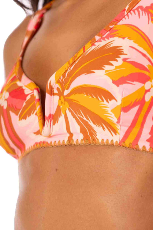 Maaji Pink Palms Victoria Sublimity Bikini Set detail