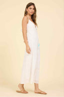 White Palm Eyelet Maxi Dress side