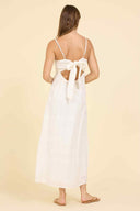 White Palm Eyelet Maxi Dress back