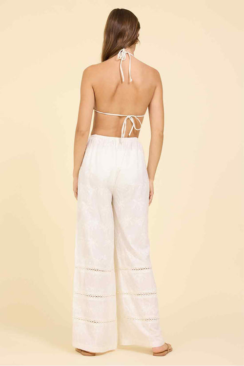 White Palm Eyelet Pants back