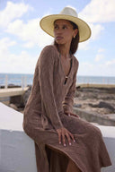 Cocoa Diamond Knit Maxi Dress detail