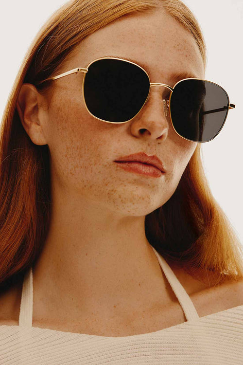 QUAY Gold Polarized Jezabell Sunglasses lifestyle