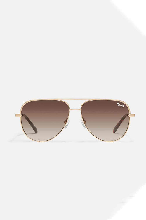 QUAY Brushed Gold High Key Sunglasses