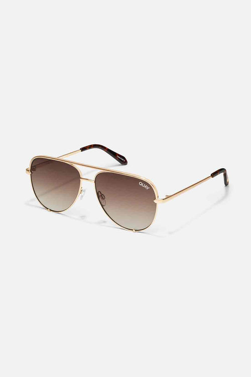 QUAY Brushed Gold High Key Sunglasses side