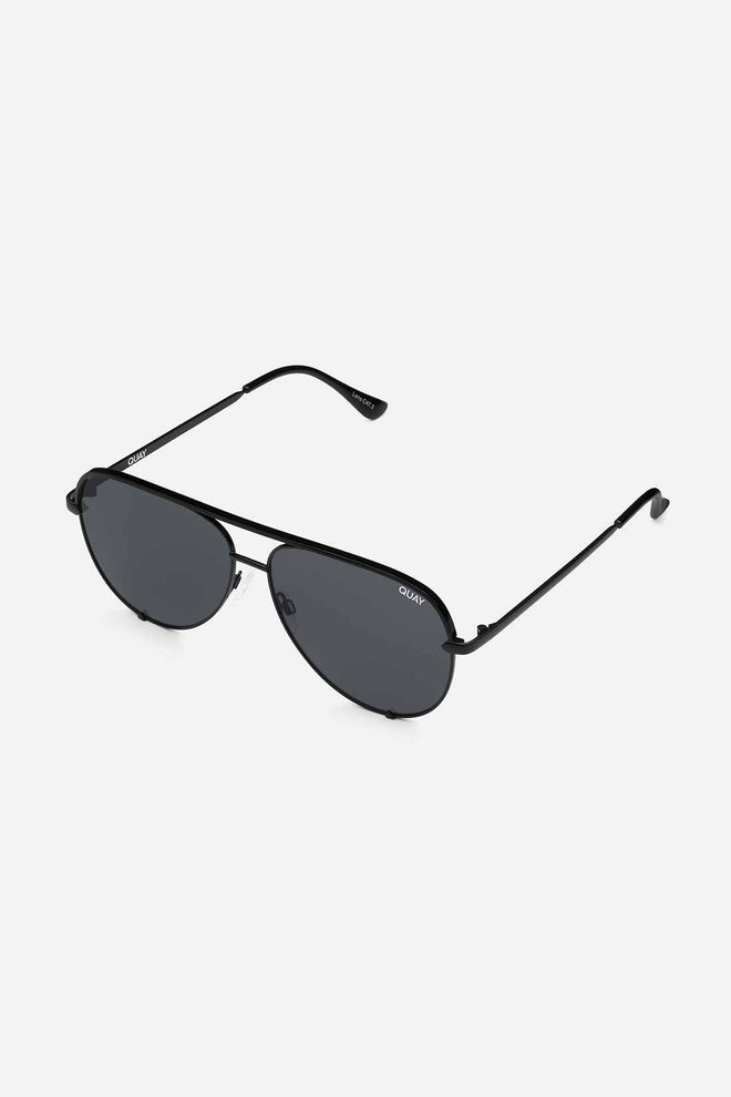 QUAY Black High Key Smoke Sunglasses side