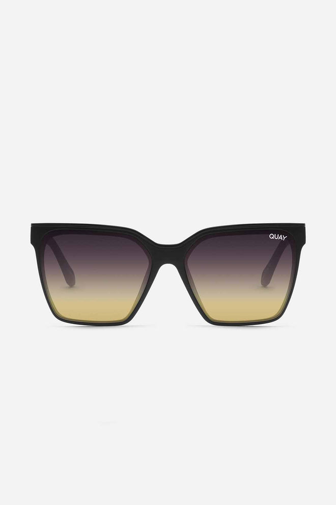 QUAY Matte Black Gold Level Up Sunglasses