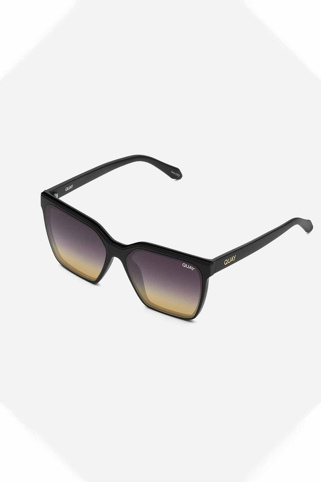 QUAY Matte Black Gold Level Up Sunglasses side