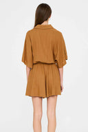 Camel Kimono Sleeve Romper back