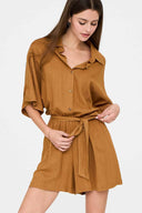 Camel Kimono Sleeve Romper