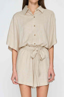 Oatmeal Kimono Romper details
