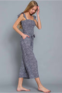 Emily Navy Printed Tube Jumpsuit side