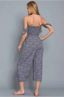 Emily Navy Printed Tube Jumpsuit back