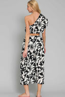 Karla One Shoulder Printed Jumpsuit back