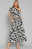 Karla One Shoulder Printed Jumpsuit