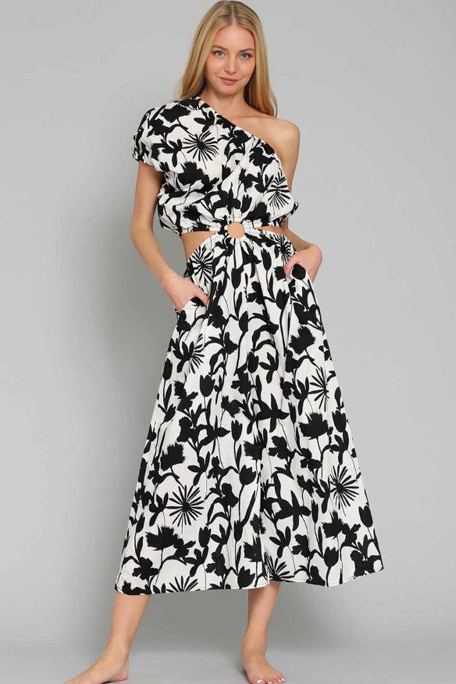 Karla One Shoulder Printed Jumpsuit