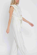 White Striped Jumpsuit side
