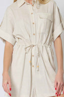 Oatmeal Tie Romper detaiils