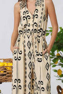 Printed Black Tie Front Jumpsuit details