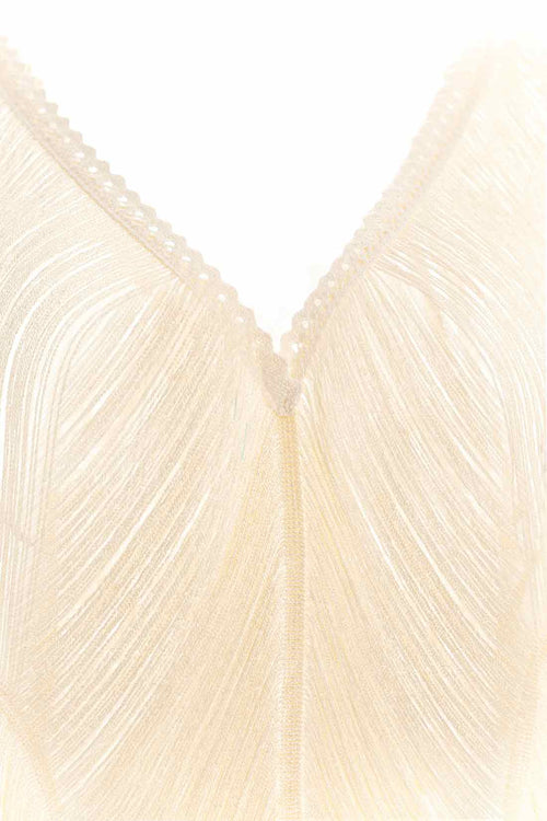 Milonga Ivory Fringes Coverup detail