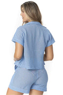 Garotas Liora LBlue Crochet Shorts Set back