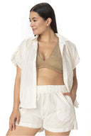 Garotas Inyra Marfil Lurex Shorts Set