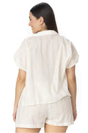 Garotas Inyra Marfil Lurex Shorts Set back