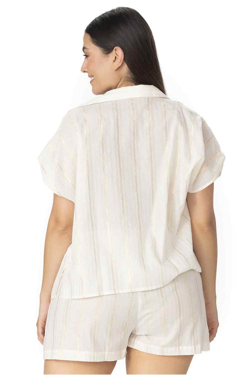 Garotas Inyra Marfil Lurex Shorts Set back