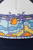  Life is Good Retro Palms Scene Trucker Hat detail