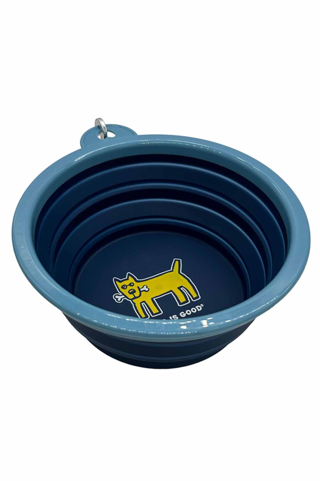 Life is Good Rocket Bone Silicone Travel Dog Bowl Summerpolitan