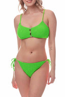Neon Green Smocked Bikini Set
